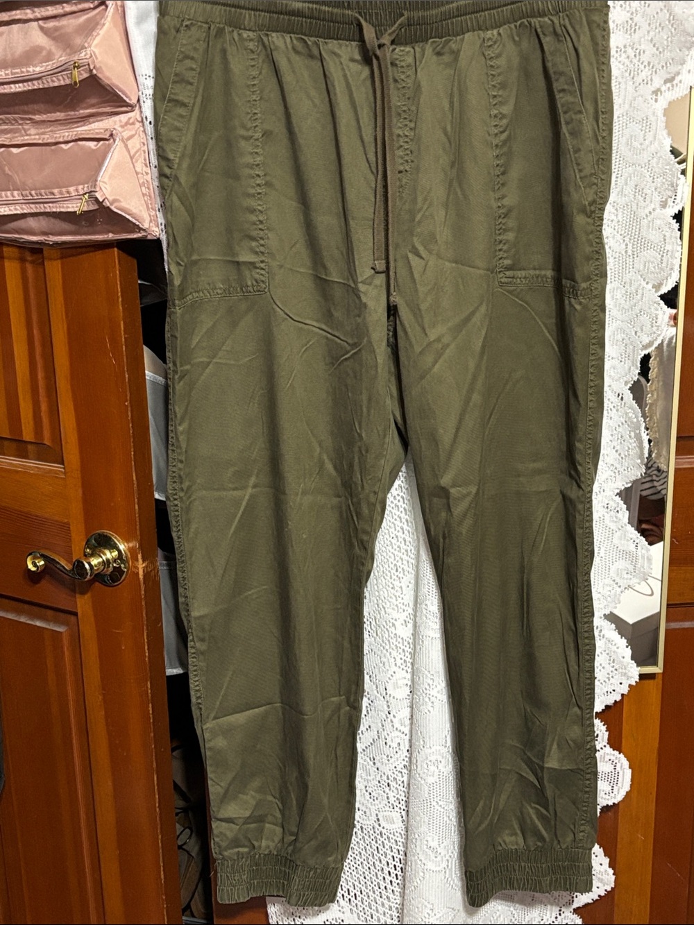 a new day Olive Drawstring Jogger Pants for women
